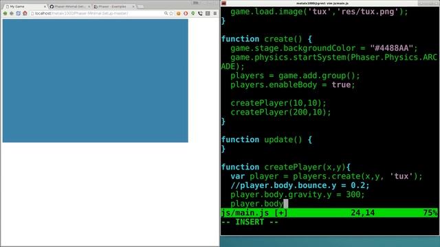 Phaser 2D Game Design Part 2 Basic Physics смотреть онлайн