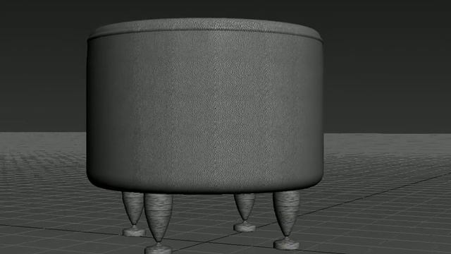 Puff round seat stool 3D model смотреть онлайн