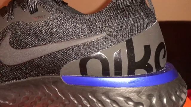 Nike Epic React Flyknit / Black RacerBlue смотреть онлайн