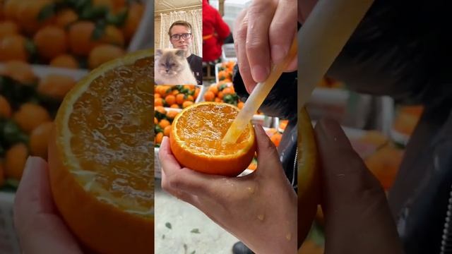 Как быстро выпить  апельсин