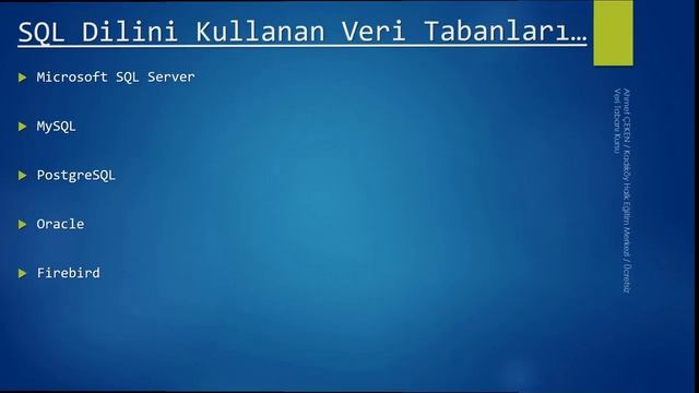 Hafta 01 / Ders 006) SQL Nedir смотреть онлайн