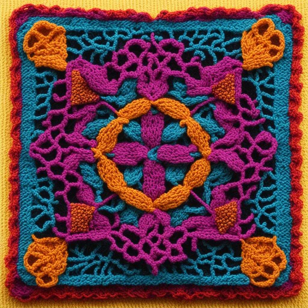 ВЯЗАНИЕ, КВАДРАТНЫЕ МОТИВЫ С ОРНАМЕНТОМ ОТ НЕЙРОСЕТИ. ПОДБОРКА №3. смотреть онлайн