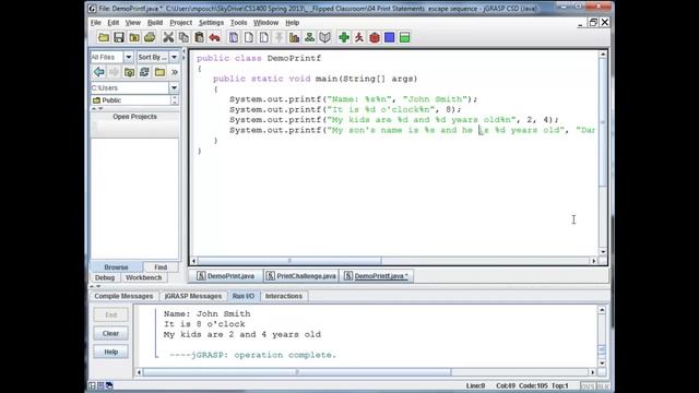 Java Basics - printf смотреть онлайн