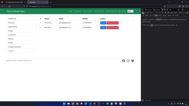 #75|Vendor Panel: fetch customer list|Multivendor Ecommerce Website Django ReactJs & DRF смотреть онлайн