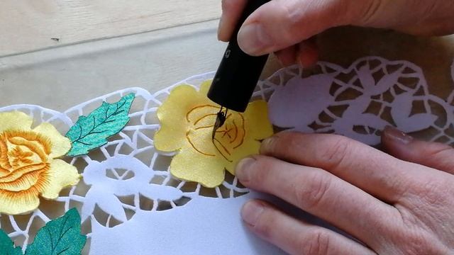 Салфетка в технике гильоширование или выжигание по ткани ч. 2 смотреть онлайн