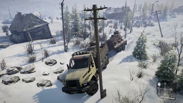 Урал Next. Качаю пару БА-20 на сугробах Имандры. SnowRunner. смотреть онлайн