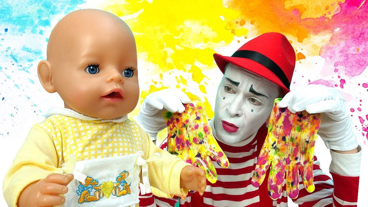 Видео игры Как Мама – Кукла БЕБИ БОН и Разноцветные перчатки! - Весёлые игры одевалки Baby Born смотреть онлайн