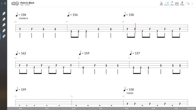 The Rolling Stones - Paint It, Black (BASS TAB PLAY ALONG) смотреть онлайн