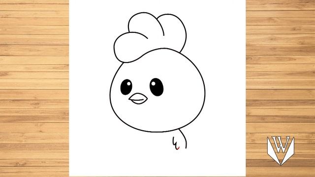 Как нарисовать как рисовать Милый цыпленок шаг за шагом, Easy Draw | Скачать бесплатно раскраски смотреть онлайн