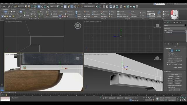 Моделирование автомата ТОМПСОНА (3d max) low poly Thompson gun ЧАСТЬ 1 смотреть онлайн