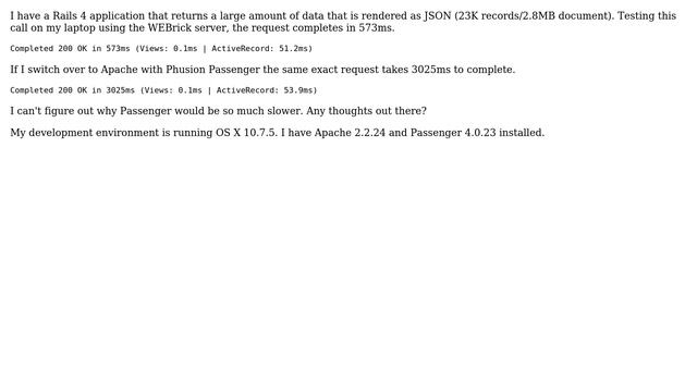 Phusion Passenger slow rendering JSON response смотреть онлайн