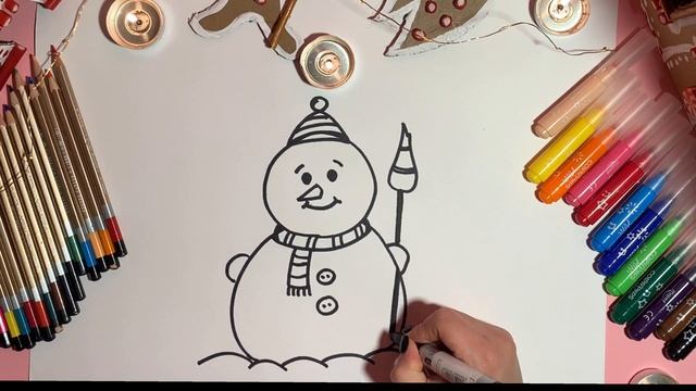 Рисуем Снеговика-Дай Руку -Учимся Рисовать-Drawing-Snowman смотреть онлайн