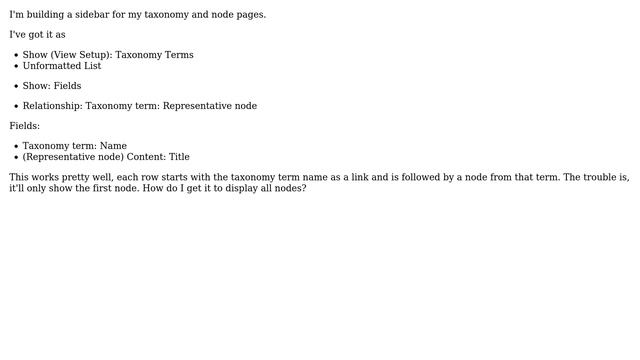 Drupal: Taxonomy Sidebar view with Nodes смотреть онлайн