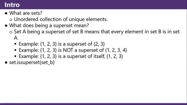 Python Set Method issuperset(): The Quick and Easy Way to Check Set Supersets смотреть онлайн