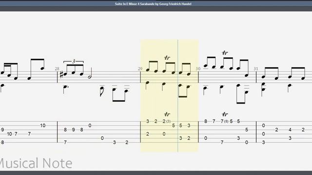 Guitar TAB - Georg Friedrich Händel : Suite In E Minor 4 Sarabande | Tutorial Sheet Lesson #iMn смотреть онлайн