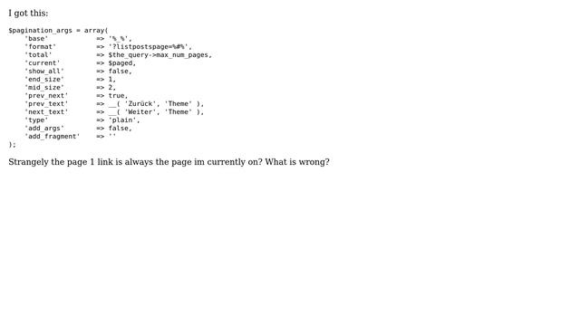 Wordpress: Paginate Links function: Page 1 doesn't work смотреть онлайн