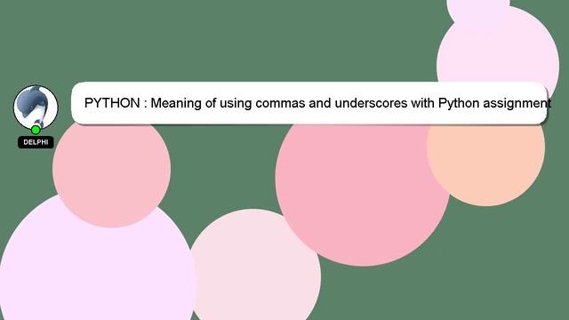 PYTHON : Meaning of using commas and underscores with Python assignment operator? смотреть онлайн
