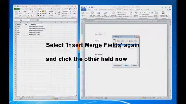 mail merge word and excel смотреть онлайн