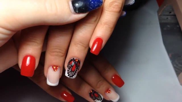 красные ногти.маникюр 2018. модные.стильные.крутые.red nails. manicure 2018. fashionable. stylish. смотреть онлайн