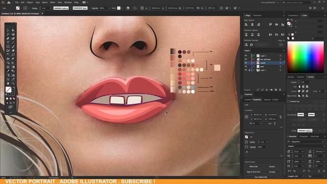 make vector portrait | adobe illustrator tutorials смотреть онлайн