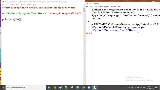 #37. Reversing The Characters In Each word || Mr. Narayana || Narayana Tech House || 901060700 смотреть онлайн