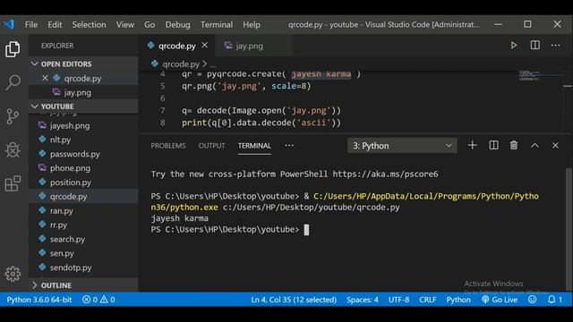 Generate and Scanning Qr Code using Python Opencv||Python project Student Attendance App| Pyseries смотреть онлайн