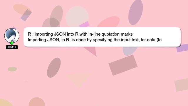 R : Importing JSON into R with in-line quotation marks смотреть онлайн
