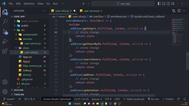 User Application (React | Redux | Axios) - 37. Setup extraReducers in user-slice смотреть онлайн