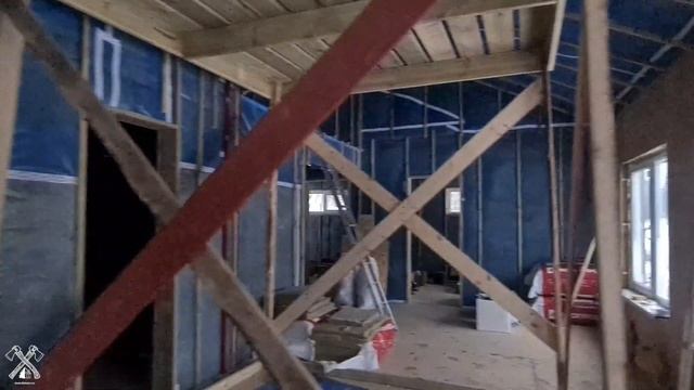 Зимний каркасный дом с утеплением 200/250. Второй свет, антресоль, большая терраса. Вторая серия смотреть онлайн