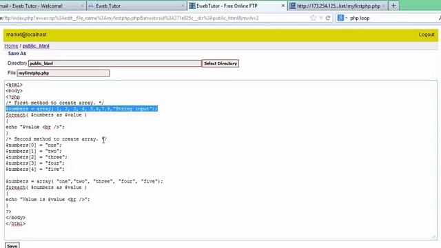 Ewebtutor Php Array смотреть онлайн