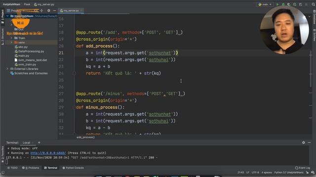 [Mì Python] Bài 7. Dựng Backend server bằng Flask - Mì AI смотреть онлайн