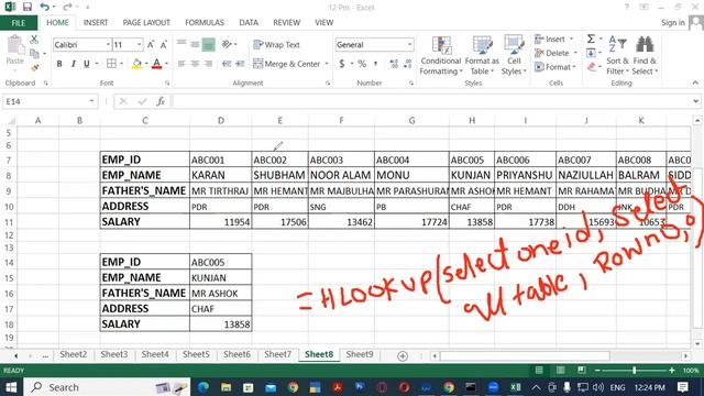 Use of Hlookup and Define Name Formula in MS Excel | GIT Education смотреть онлайн