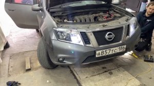 Установка светодиодных ламп NISSAN Terrano в три этажа замеры света 7500 + 1500 работа 7(928)111200