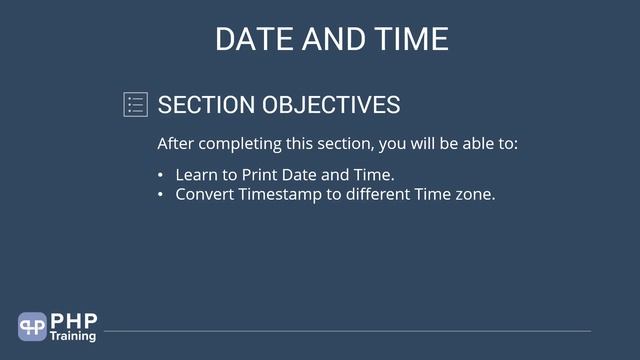 Date and Time in PHP смотреть онлайн