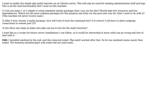 DevOps & SysAdmins: What are the steps to make the php mail() function work on ubuntu-server? смотреть онлайн