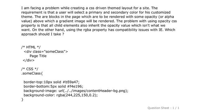 HTML : Developing a themed layout using rgba css property, not working in IE смотреть онлайн