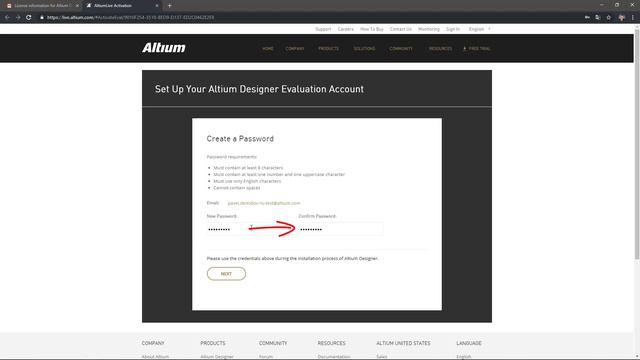 Регистрация учетной записи AltiumLive