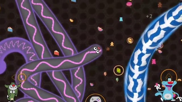 wormate.io oggy best gameplay 100 snake killing worm Game смотреть онлайн