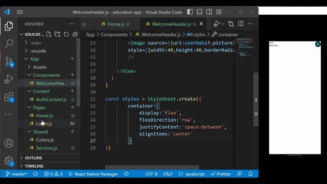 Learn React Native by Building an Educational App: Display User Info смотреть онлайн