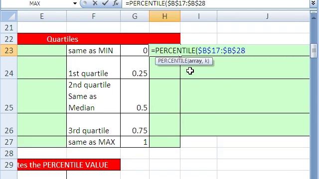 Excel Statistics 37: PERCENTILE & QUARTILE смотреть онлайн