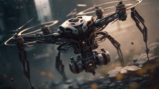 A. I. Art, Midjurney. Drones in the Future. Text to Image смотреть онлайн