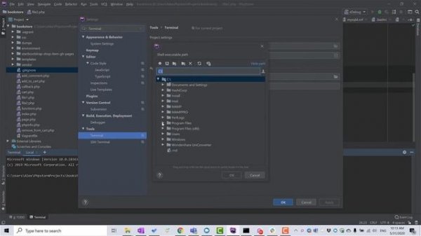 PHPStorm with GIT Bash Instead of Windows terminal