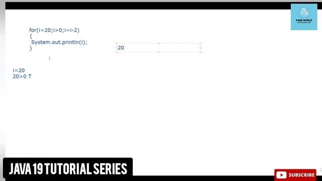#25 - Java 19 Series | for loop | Decremental Printing @FAMEWORLDEDUCATIONALHUB смотреть онлайн