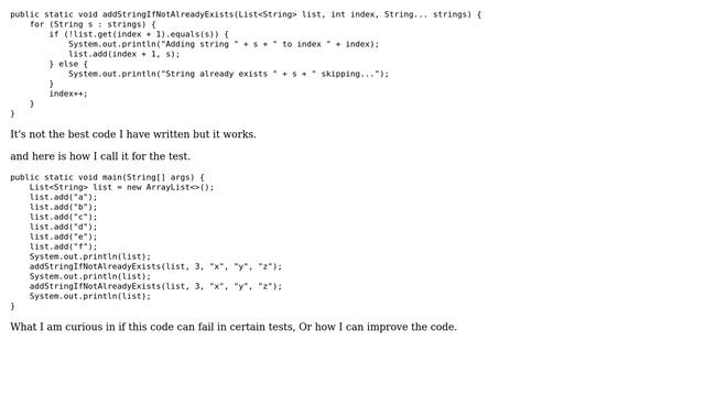Add Strings in-between index of ArrayList if not already exists смотреть онлайн