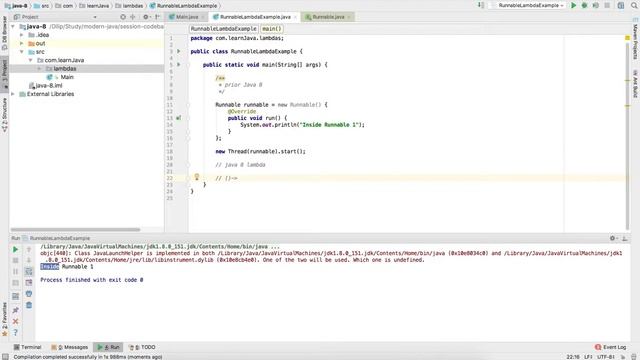 Java 8 - Implement Runnable using Lambda смотреть онлайн
