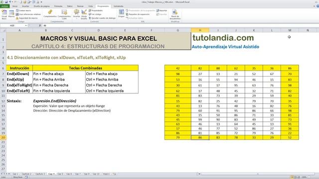 4.1 Direccionamiento con xlDown, xlToLeft, xlToRight, xlUp смотреть онлайн