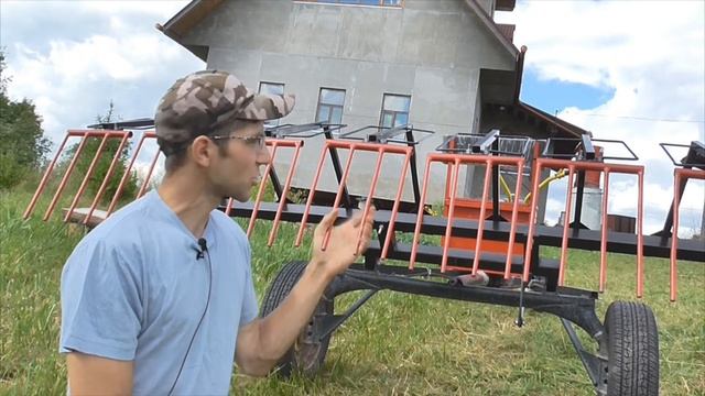 Грабли для мотоблока! Описание конструкции и первый опыт #сенокос #заготовка_сена смотреть онлайн