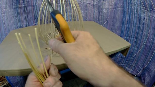 2) Установка основ, верёвочка в 4 прута. (Небольшая круглая корзина от начала до конца) смотреть онлайн