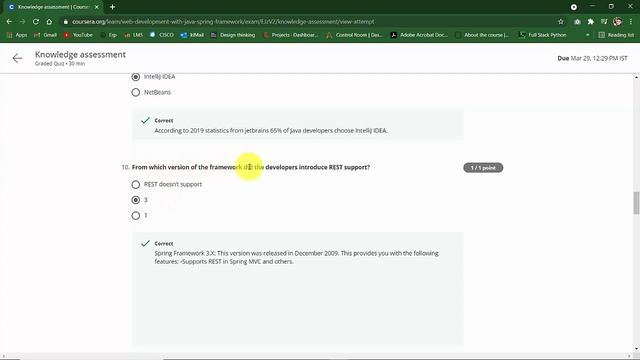 Web Development with Java Spring Framework week1 Knowledge assessment Quiz answers смотреть онлайн