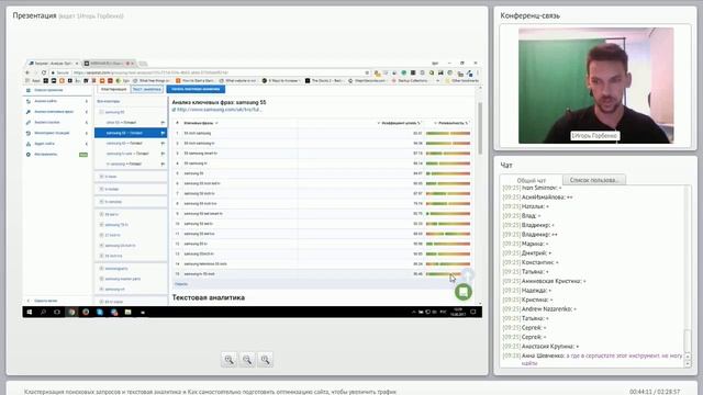 Кластеризация поисковых запросов и текстовая аналитика смотреть онлайн